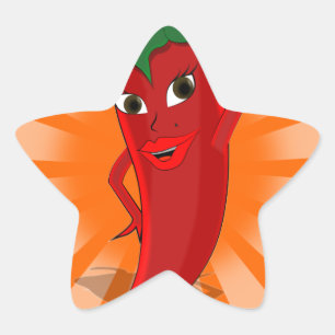 Red Pepper Superstar Stern-Aufkleber