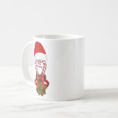 Red Peppermint Candy Cane für Weihnachten Kaffeetasse (Vorderseite Links)