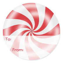 Red Peppermint Candy Gift Tags