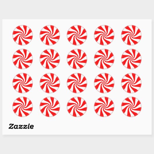 Red Peppermint Candy Stickers (Blatt)