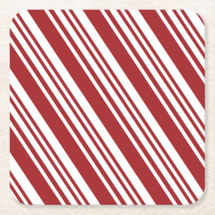 Red Peppermint Rechteckiger Pappuntersetzer