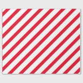 Red Peppermint Strip Weihnachtsverpackung Geschenkpapier (Flach)