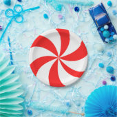 Red Peppermint Swirl Pappteller (Party)