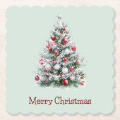 Red Peppermint Weihnachtsbaum Untersetzer (Vorderseite)