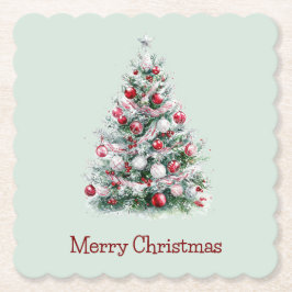 Red Peppermint Weihnachtsbaum Untersetzer