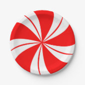 Red Pepperminze Candy Weihnachts-Party Teller (Vorderseite)