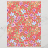 Red Peranakan floral doppelxi Chinesische Hochzeit Menükarte (Rückseite)