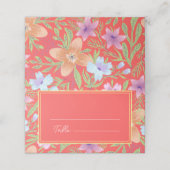 Red Peranakan floral doppelxi Chinesische Hochzeit Platzkarte (Außenseite Aufgefaltet)