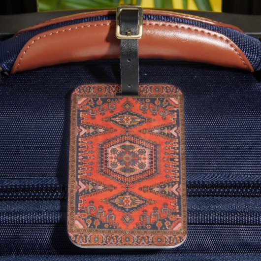 Red Persian AntiAsian Oriental Vintag Türkisch Gepäckanhänger (Vorderseite Insitu 2)