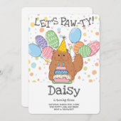 Red Persian Cat Longhday Party Einladung (Vorne/Hinten)