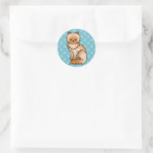 Red Persian Cat Runder Aufkleber (Tasche)