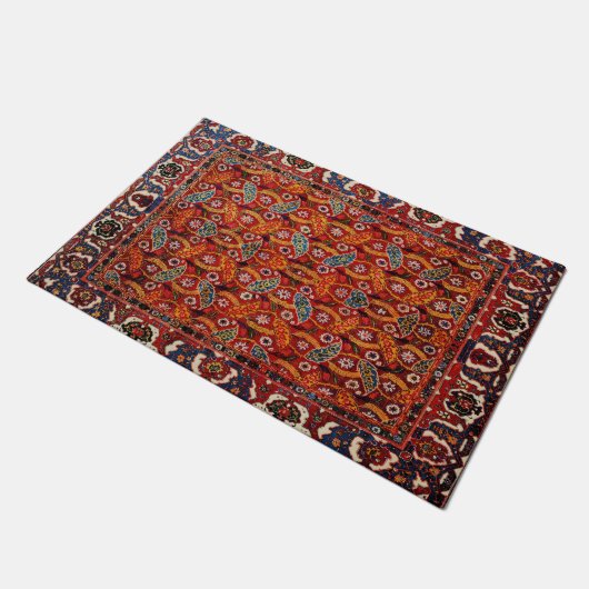 Red Persian Ethnic Oriental Rug Fußmatte (Schrägansicht)