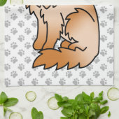 Red Persian Niedlich Cartoon Cat Illustration Geschirrtuch (Gefaltet)