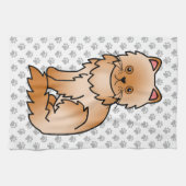 Red Persian Niedlich Cartoon Cat Illustration Geschirrtuch (Horizontal)