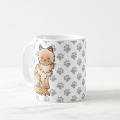 Red Persian Niedlich Cartoon Cat Illustration Kaffeetasse (Vorderseite Links)