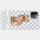 Red Persian Niedlich Cartoon Cat & Name Case-Mate iPhone Hülle (Rückseite (Horizontal))