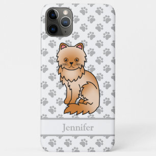 Red Persian Niedlich Cartoon Cat & Name Case-Mate iPhone Hülle