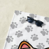 Red Persian Niedlich Cartoon Cat & Paws Strandtuch (Beispiel)