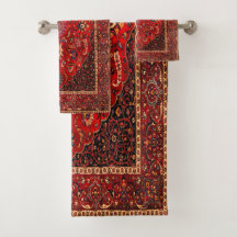 Red Persian Rug aus Mashhad