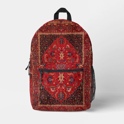 Red Persian Rug aus Mashhad Bedruckter Rucksack (Vorderseite)