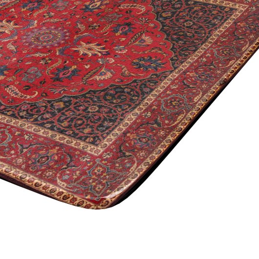 Red Persian Rug aus Mashhad Cutting Board Schneidebrett (Ecke)