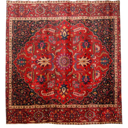 Red Persian Rug aus Mashhad Duschvorhang (Vorderseite)