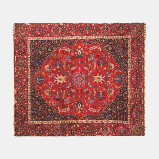 Red Persian Rug aus Mashhad Fleecedecke (Vorderseite (Horizontal))