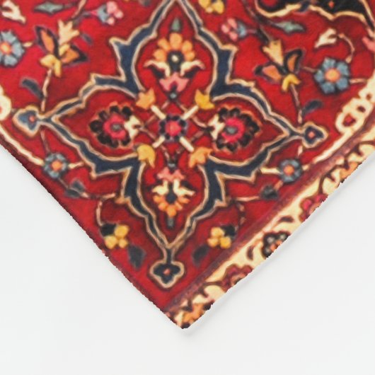 Red Persian Rug aus Mashhad Fleecedecke (Ecke)