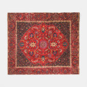 Red Persian Rug aus Mashhad Fleecedecke (Vorderseite (Horizontal))
