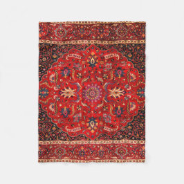 Red Persian Rug aus Mashhad Fleecedecke