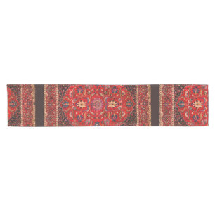 Red Persian Rug aus Mashhad Kurzer Tischläufer