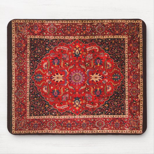 Red Persian Rug aus Mashhad Mousepad (Vorne)