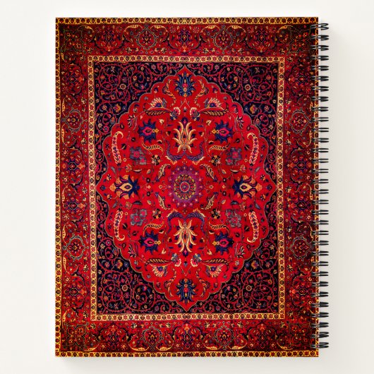 Red Persian Rug aus Mashhad Notizblock (Rückseite)