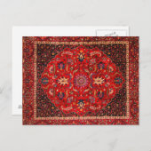 Red Persian Rug aus Mashhad Postkarte (Vorne/Hinten)