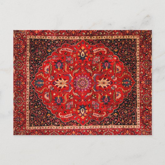 Red Persian Rug aus Mashhad Postkarte (Vorderseite)