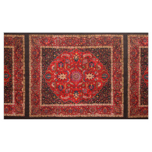 Red Persian Rug aus Mashhad Stoff