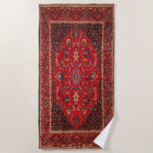 Red Persian Rug aus Mashhad Strandtuch (Vorderseite)