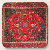 Red Persian Rug aus Mashhad Untersetzer (Vorderseite)