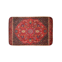 Red Persian Rug from Mashhad Bath Mat