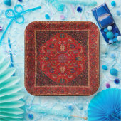 Red Persian Rug from Mashhad Paper Plate Pappteller (Party)