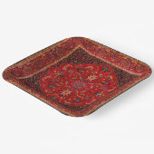 Red Persian Rug from Mashhad Paper Plate Pappteller (Gewinkelt)