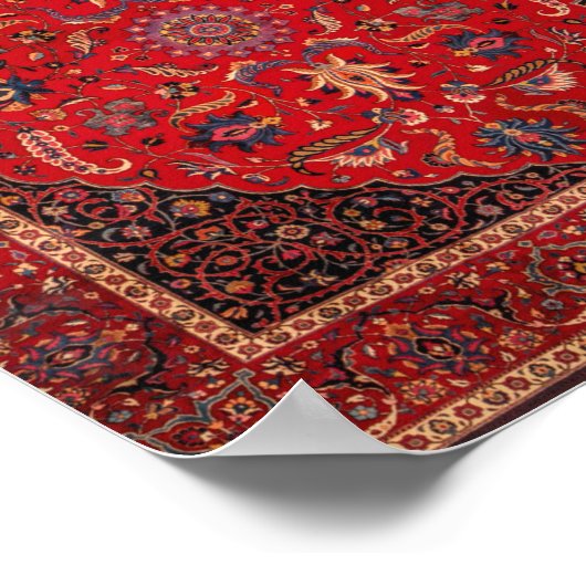 Red Persian Rug Print, Value Poster Paper (Matte) (Ecke)