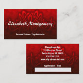 Red Personal Trainer Termin Business Card (Vorne/Hinten)