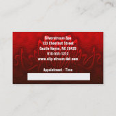 Red Personal Trainer Termin Business Card (Rückseite)