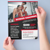 Red Personal Trainer und Fitness Coach Flyer (Hand)