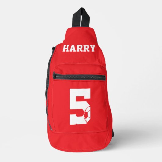Red Personalised Football Boot Crossbody Bag (Vorderseite)