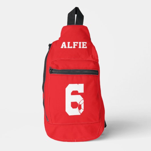 Red Personalised Football Boot Crossbody Bag (Vorderseite)