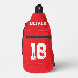 Red Personalised Football Boot Crossbody Bag