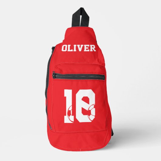 Red Personalised Football Boot Crossbody Bag (Vorderseite)