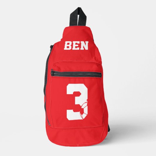 Red Personalised Football Boot Crossbody Bag (Vorderseite)